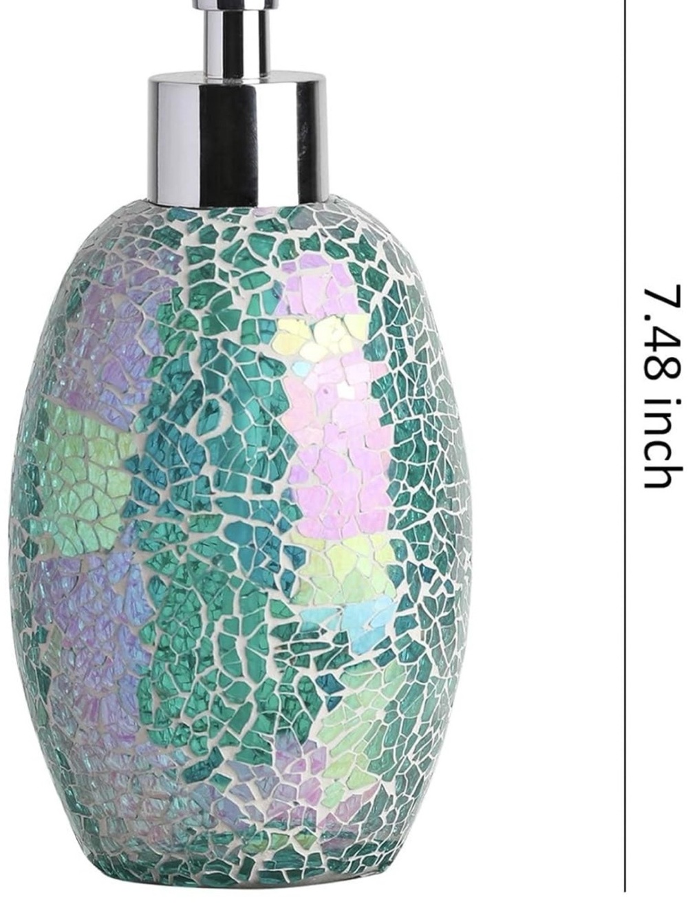Iridescent Teal/Green Mosaic Glass - Elegant Bathroom Set - Picture 7 of 7